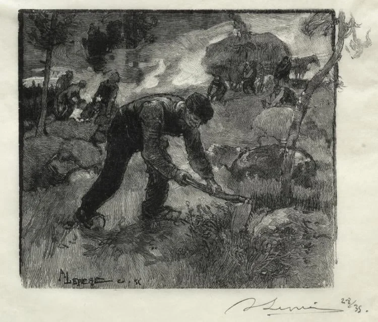Arracheurs de bruyères, detail