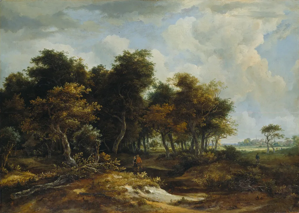 Entrance to a Forest, by Meindert Hobbema, oil, 1664