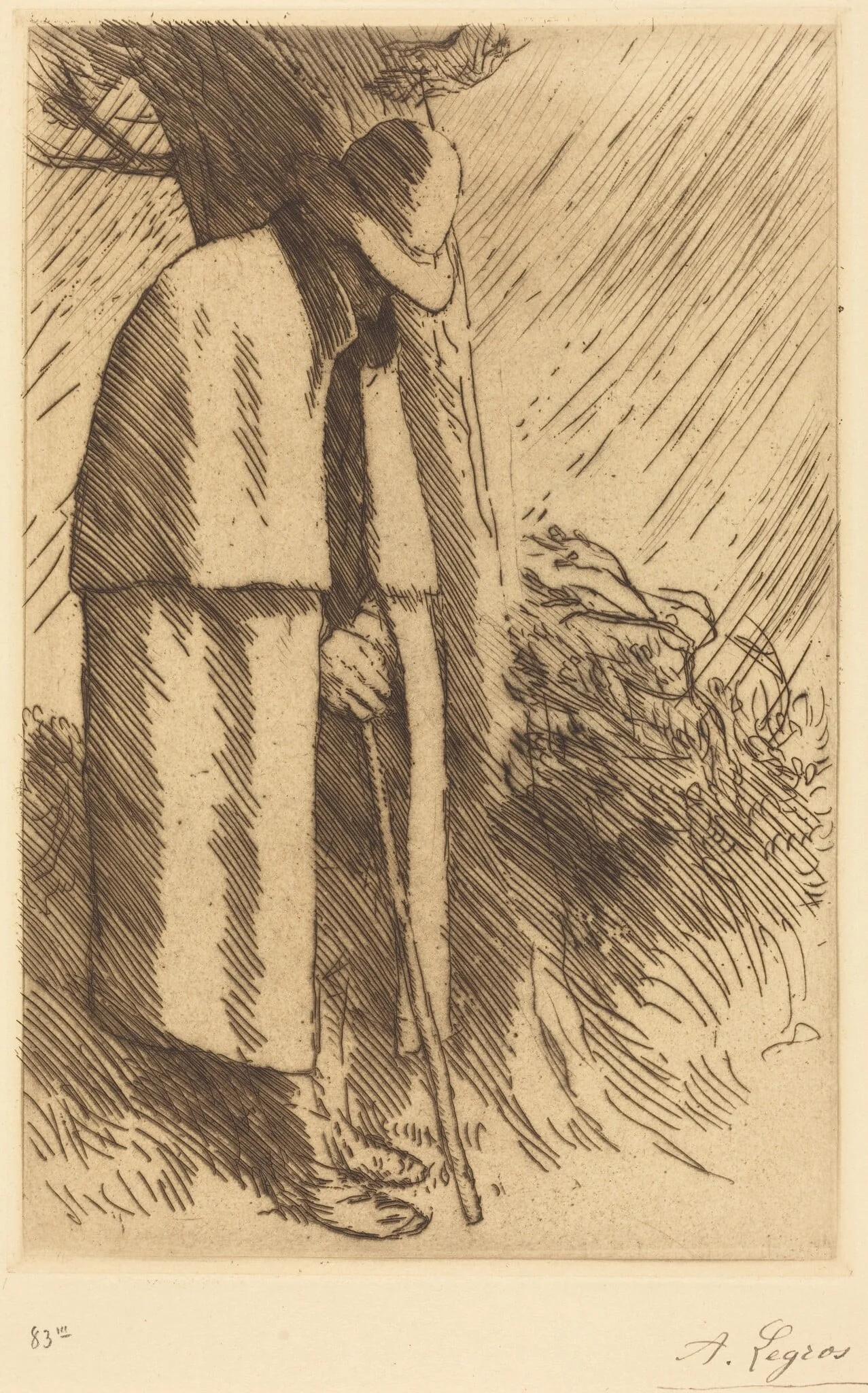 Traveler taking Shelter (Le voyageur a l'abri), detail