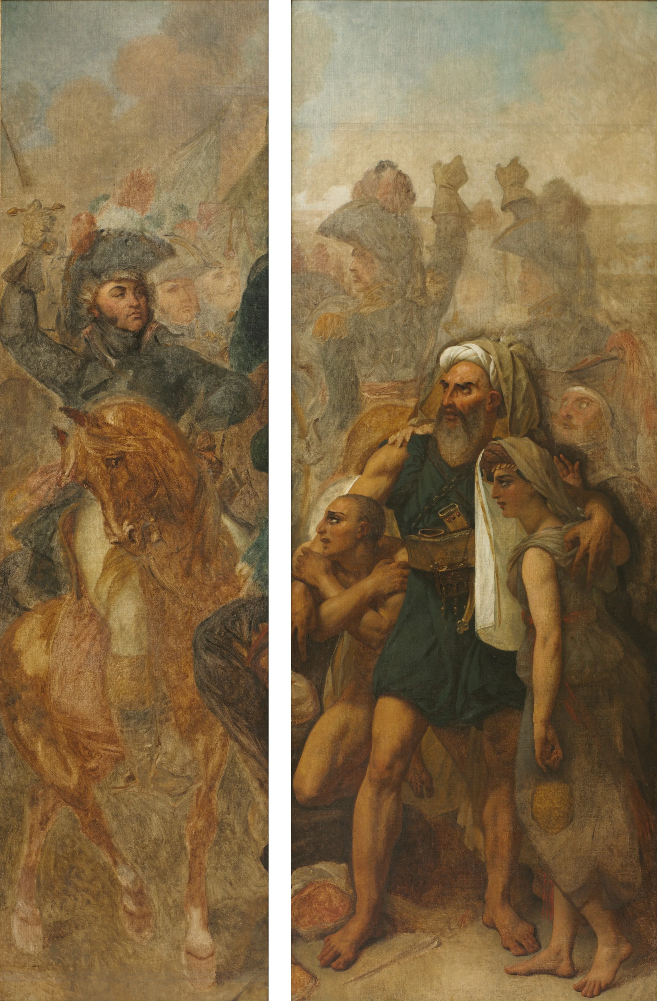 General Jean-Baptiste Kléber and Egyptian Family (Sketches for "The Battle of the Pyramids"), detail