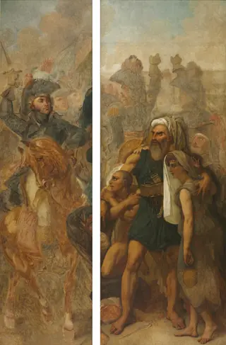 General Jean-Baptiste Kléber and Egyptian Family (Sketches for "The Battle of the Pyramids"), by Antoine-Jean Gros, unspecified, 1835
