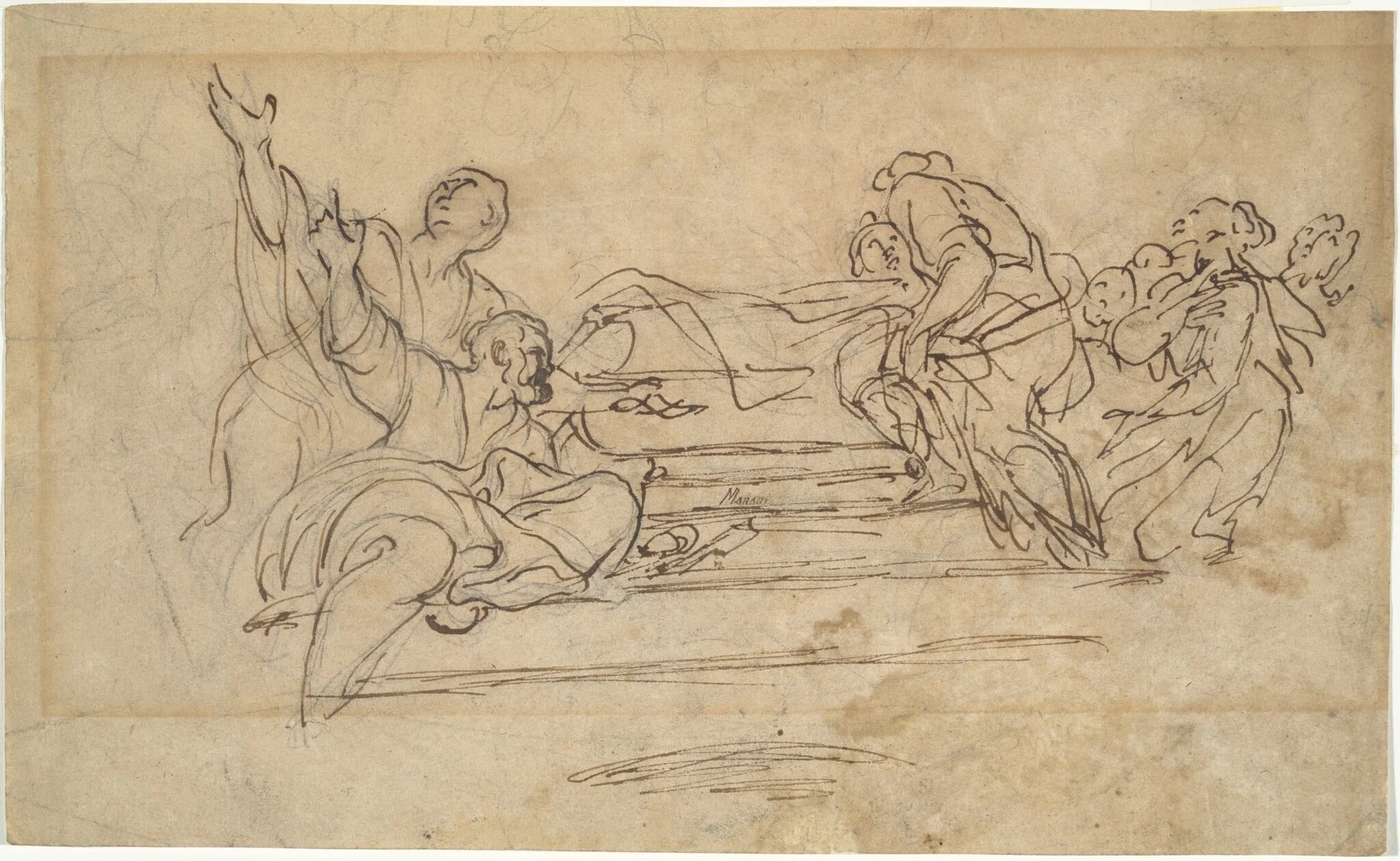 Figures on Steps (Studies for an Assumption of the Virgin), detail