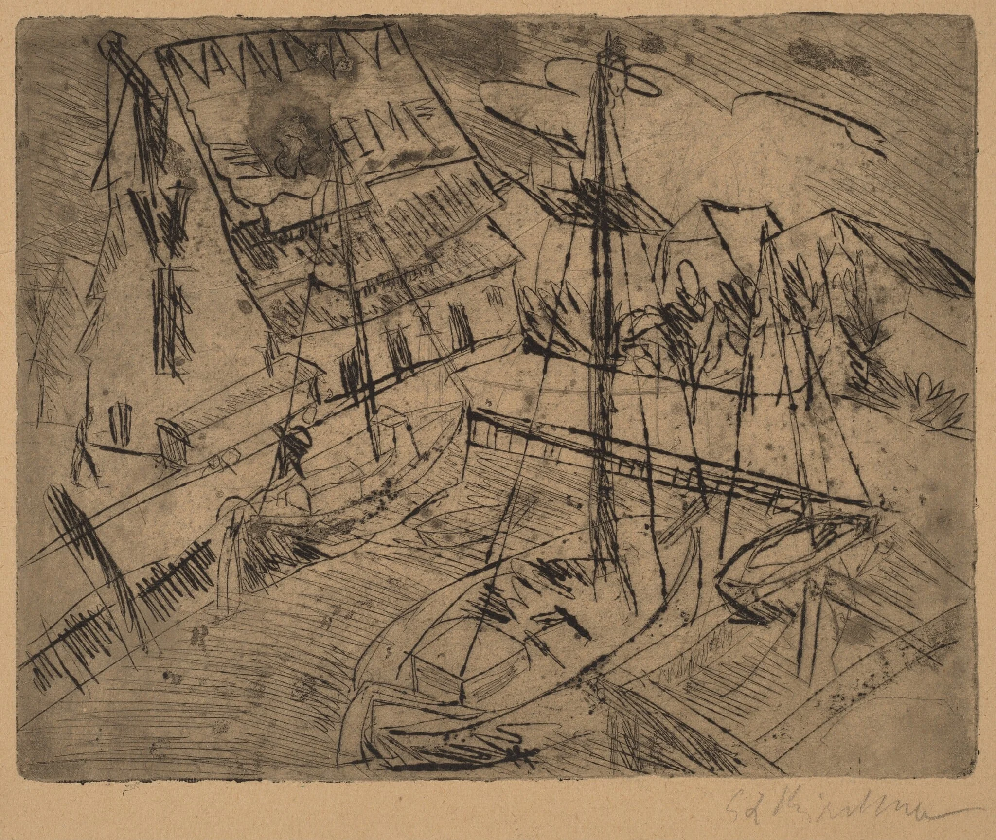 Harbor at Burgstaaken, detail