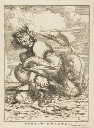 Enrag'd Monster, by John Hamilton Mortimer, ink, 1778