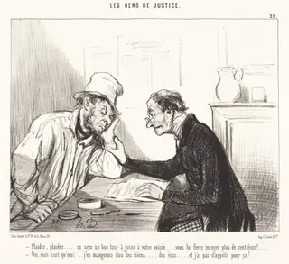 Plaidez... ça sera un bon tour a jouer..., by Honoré Daumier, ink, 1846