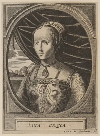 Lady Jane Gray, by Esme de Boulonois, ink, 1672