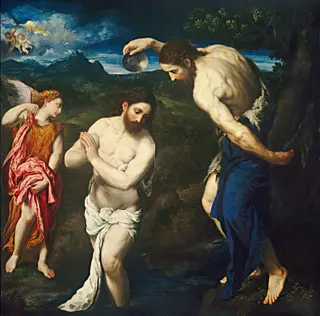The Baptism of Christ, by Paris Bordone, oil, 1538