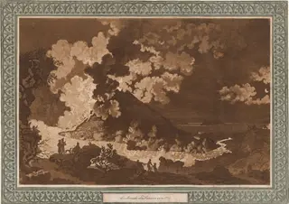 Vesuvausbruch von 1771 (The Eruption of Mount Vesuvius in 1771), by Johann Carl Richter, ink, 1797