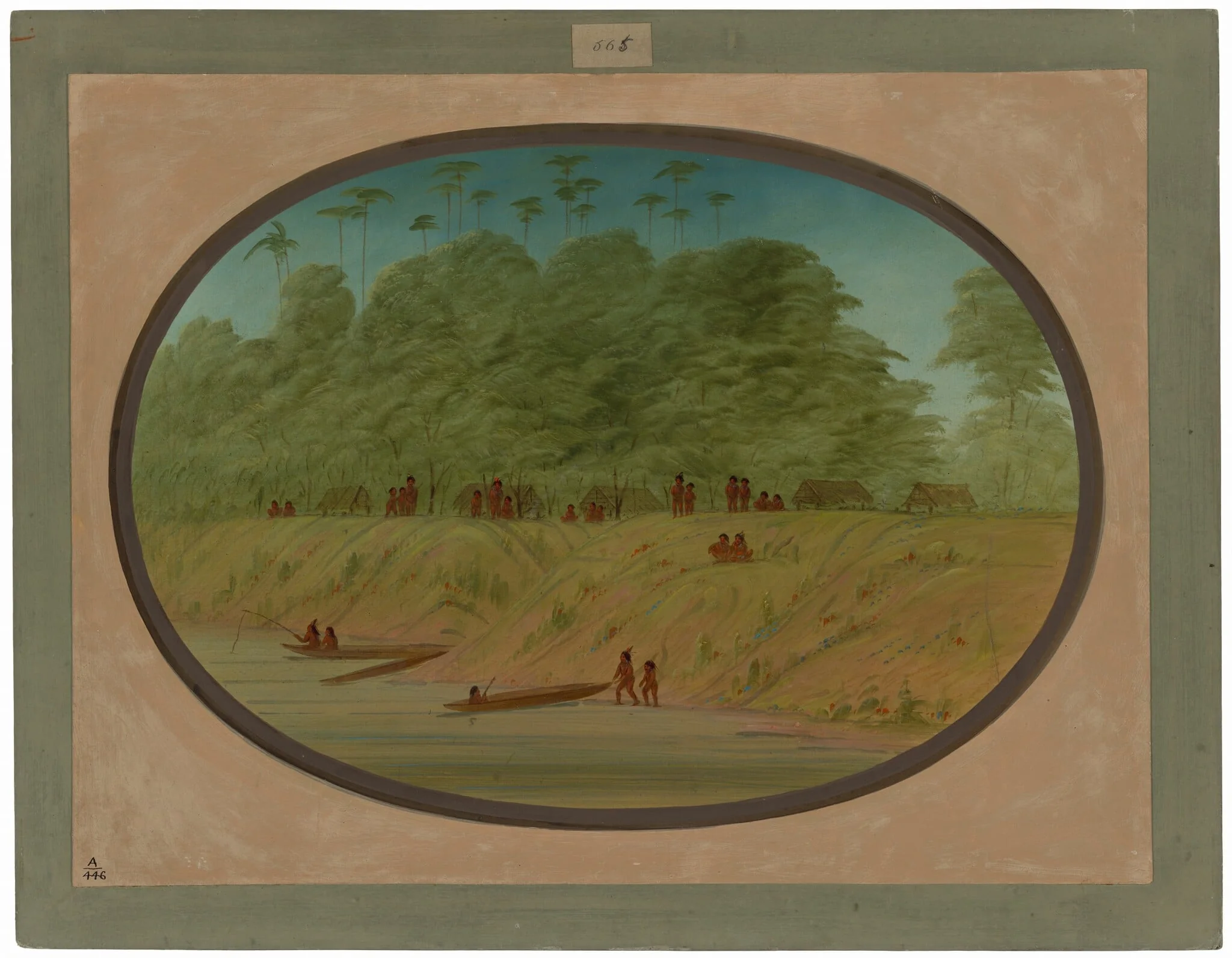 A Small Village - Payaguas Indians, detail