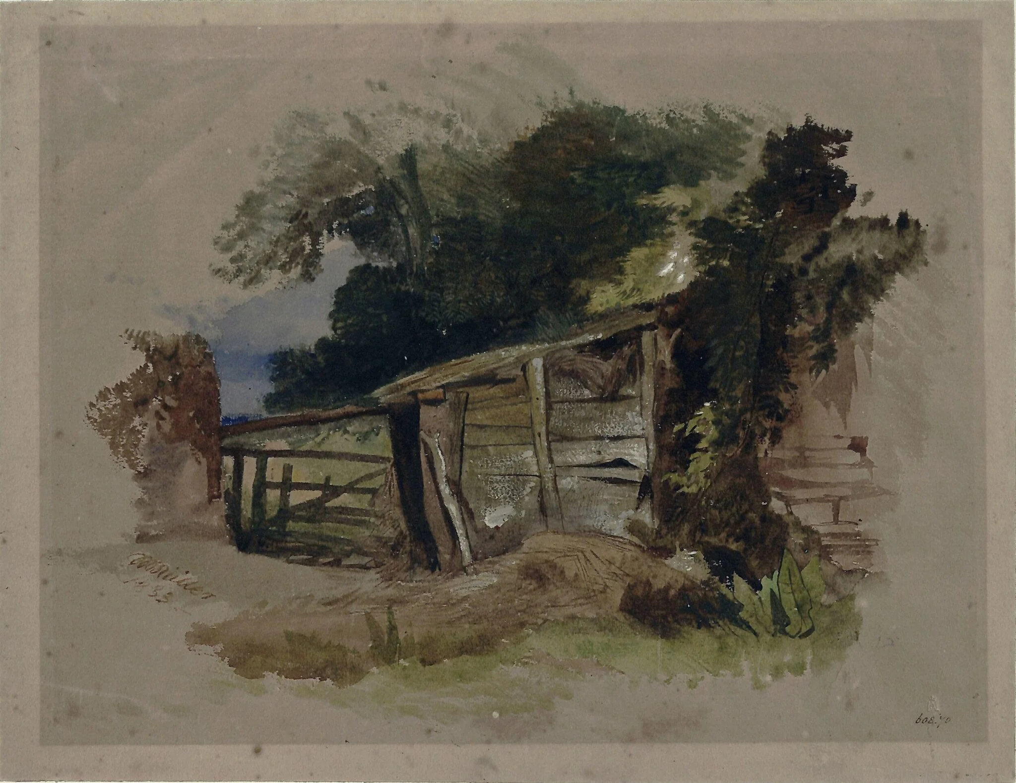 Rustic Shed and Gate, detail