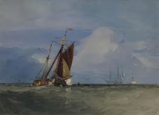 Shipping at the Mouth of the Thames, by John Sell Cotman, watercolor, 1831