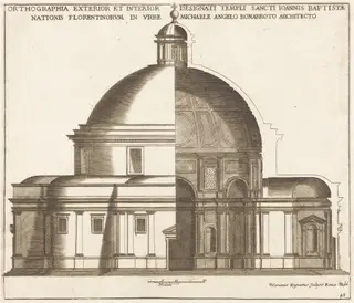 Section of the Church of Saint John the Baptist, by Valerien Regnard, ink, 1650