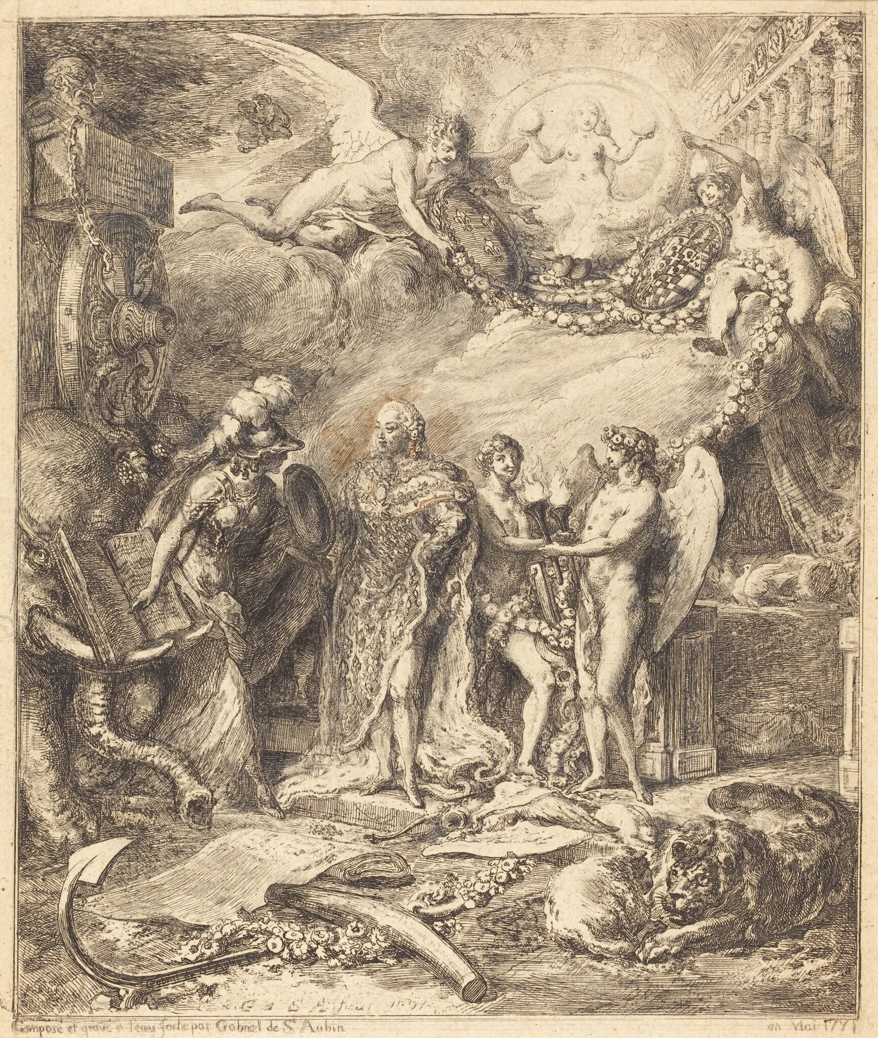 Allegorie sur la mariage du Comte de Provence, detail
