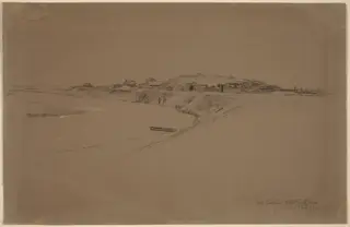 Old Crossing, Otter Tail River, by Homer Dodge Martin, chalk, 1871