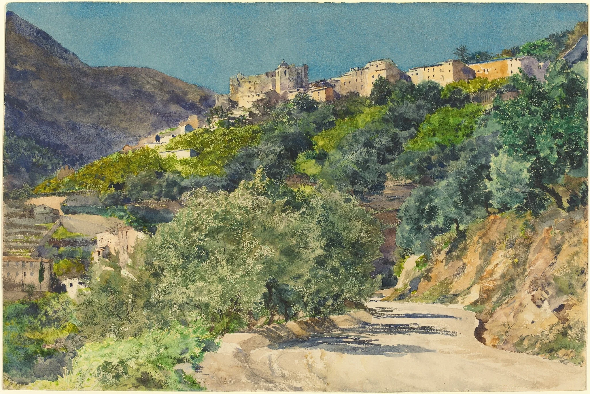 Sun-Drenched Hills near Menton, detail