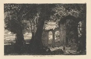 Aux Iles Borromeo [Lago maggiore] (On the Borromean Islands [Lago Maggiore]), by Giberto Borromeo, ink, 1865