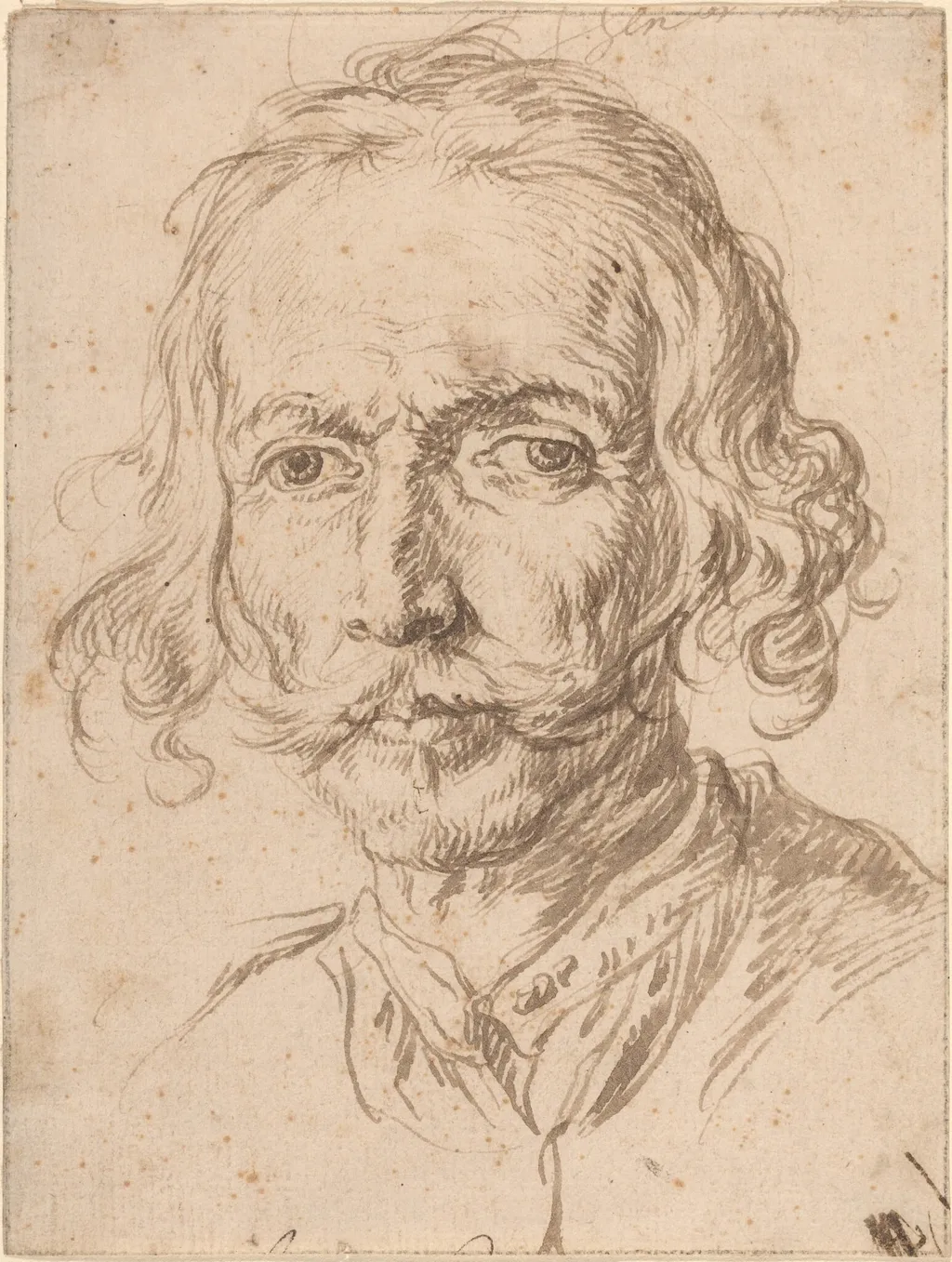 Portrait of a Man, by Felipe Gomez de Valencia, ink, 1664
