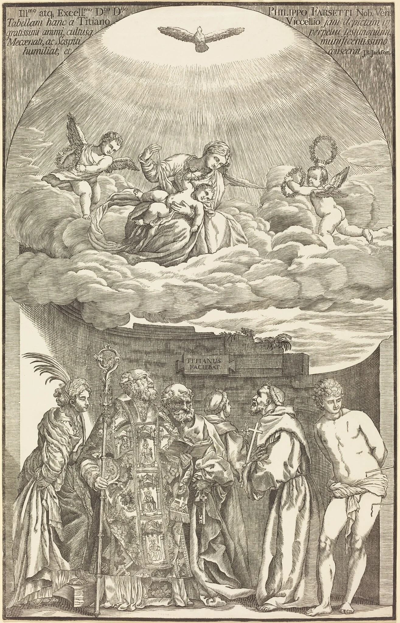 The Virgin in Clouds and Six Saints, detail