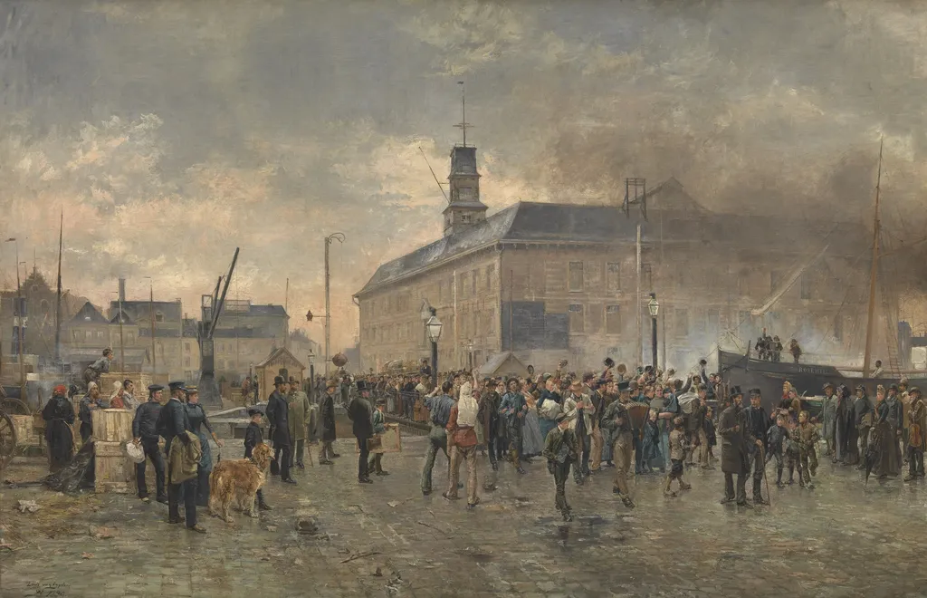 Belgian Emigrants, by Louis van Engelen, oil, 1896