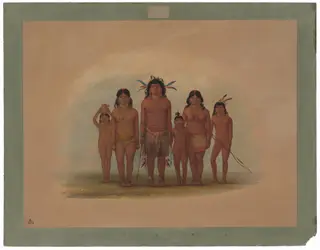 A Connibo Indian Family, by George Catlin, oil, 1862