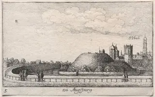 Amoenissimae aliquot locorvm...: Plate 5, Augsburg, by Wenceslaus Hollar, 1635