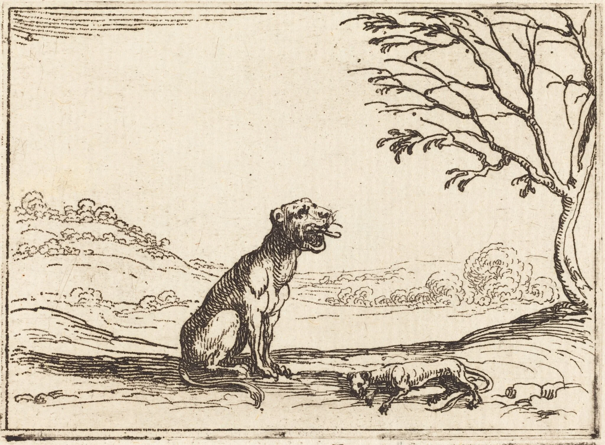 Lioness Mourning her Cub, detail