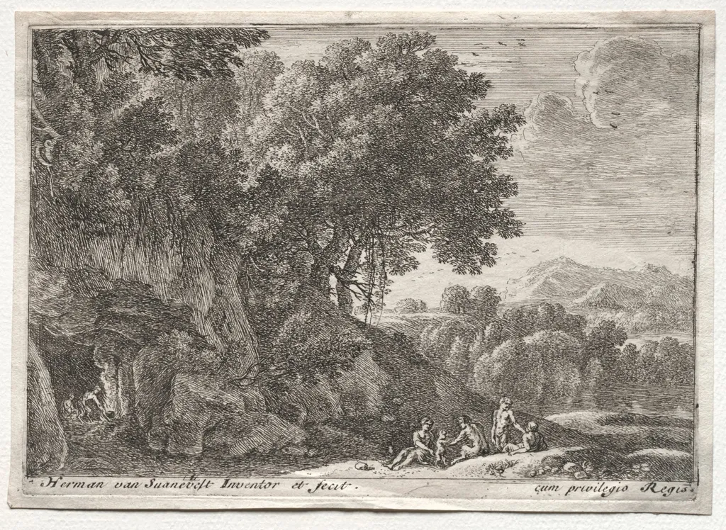 Landscape with Satyrs, by Herman van Swanevelt, 1639
