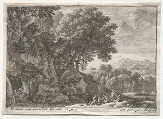 Landscape with Satyrs, by Herman van Swanevelt, 1639