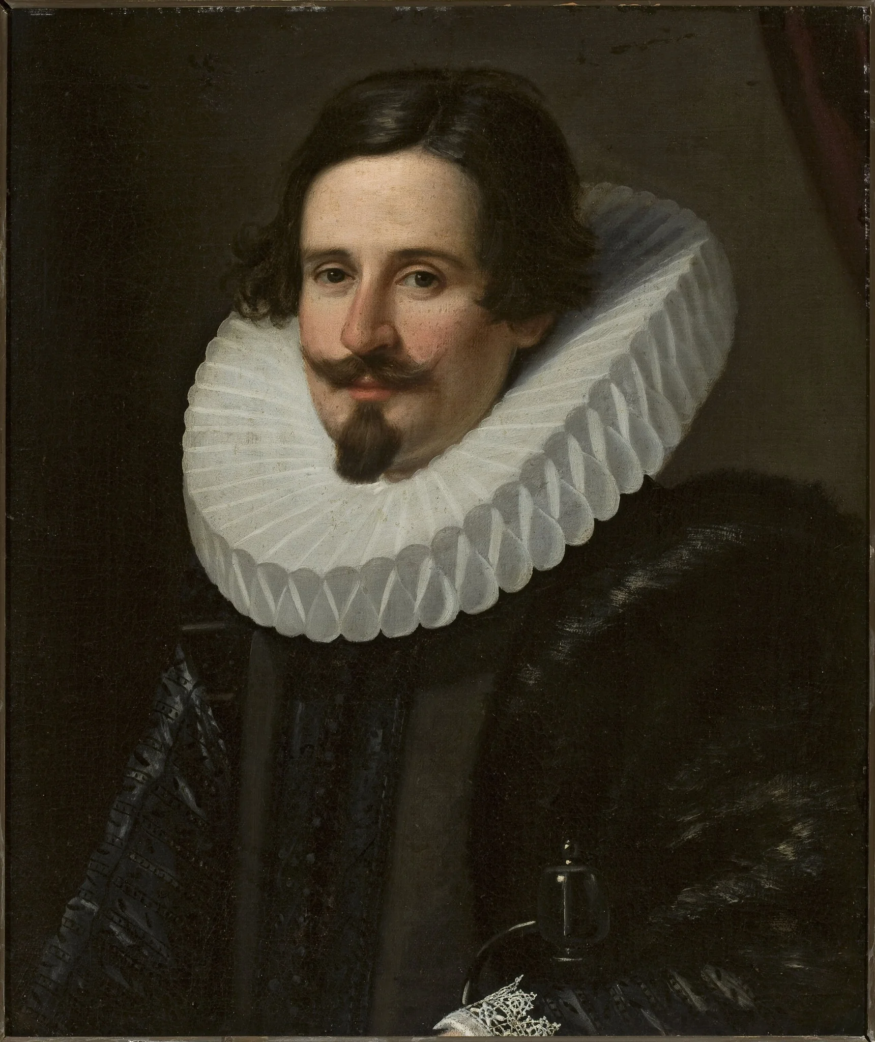 Portrait of a man in a frill, detail