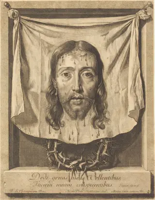 The Veil of Saint Veronica, by Nicolas de Plattemontagne, ink, 1668