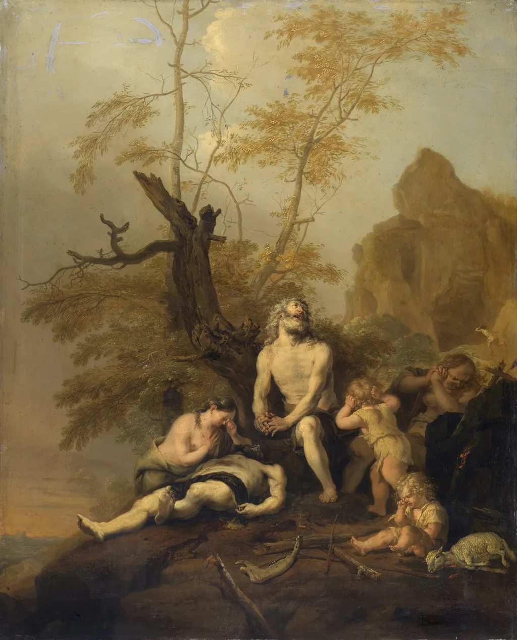The Death of Abel, by Bartholomeus Breenbergh, oil, 1645