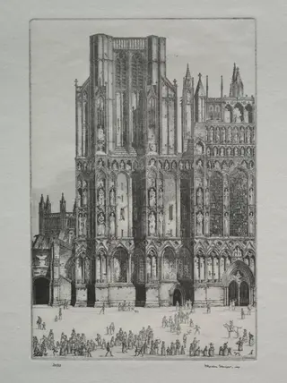 Wells Cathedral, by Herbert Gordon Warlow, 1923