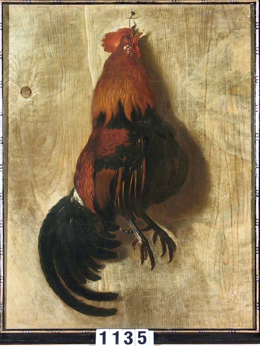 Natură moartă cu cocoș de casă, detail