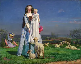 The pretty Baa-Lambs, by Ford Madox Brown, oil, 1852
