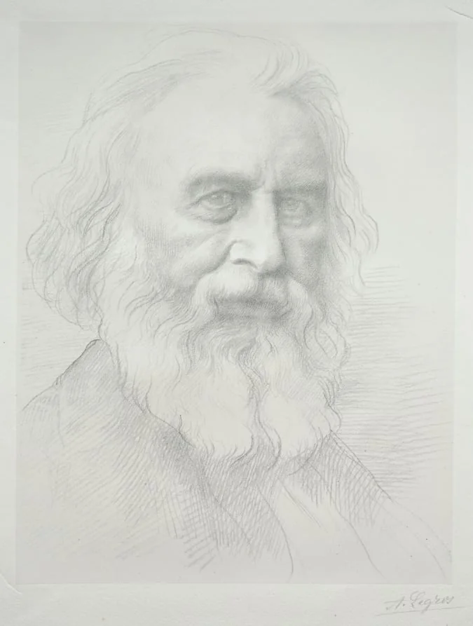 Portrait of Henry Wadsworth Longfellow (2nd Plate), detail