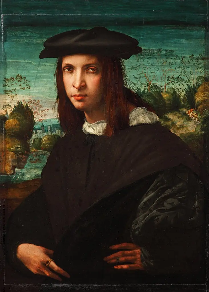 Portrait of a Young Man, by Rosso Fiorentino, oil, 1517