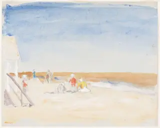 Norfolk beach scene, by Robert Graham Dryden Alexander, watercolor, 1900