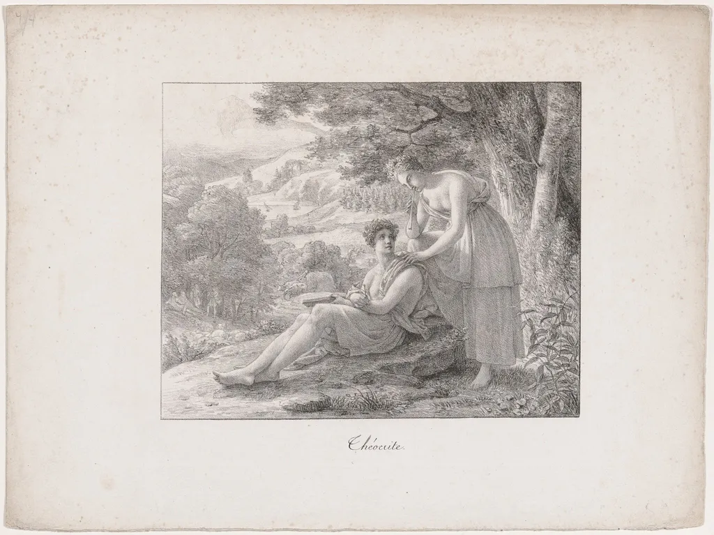Théocrite (Theorcritus), by Louis Hersent, ink, 1818