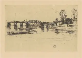Fulham, by James McNeill Whistler, ink, 1878