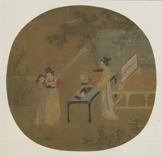 Morning Toilette in the Women's Quarters, by Wang Shen, unspecified, 1050