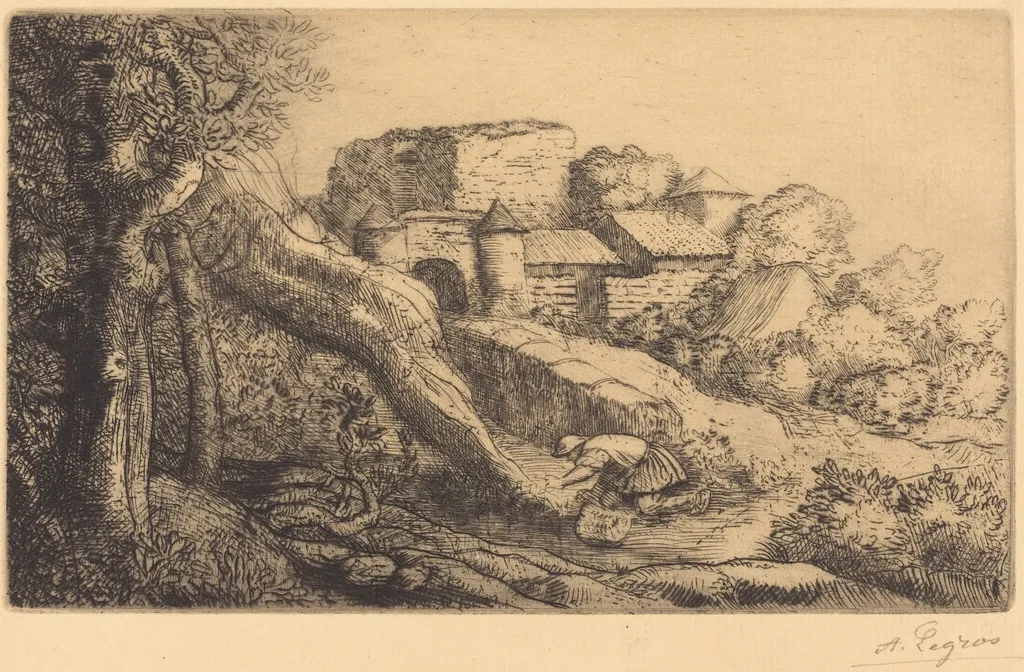 Little Burner of Grass (Le petit bruleur d'herbe), by Alphonse Legros, ink, 1874