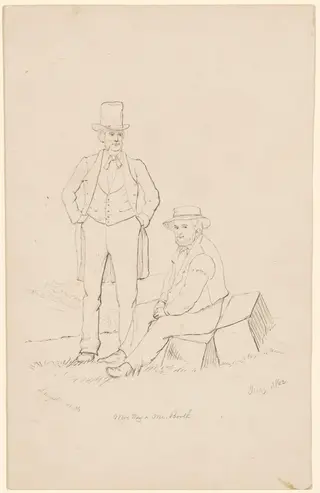 Mr. Way and Mr. Booth, by James Wells Champney, ink, 1862