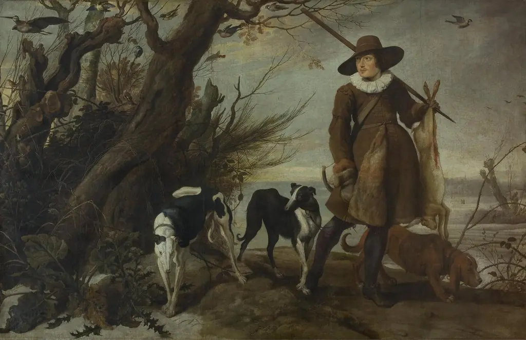 Hunter with Dogs in a Landscape, by Jan Wildens, oil, 1625