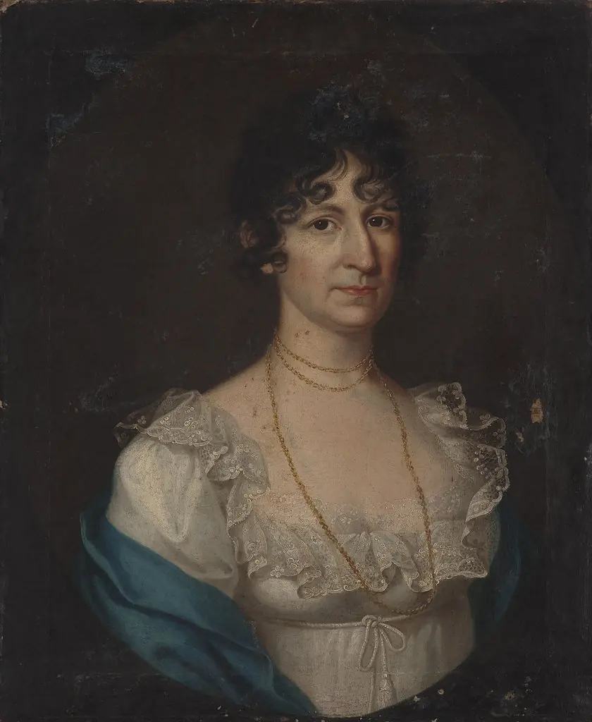 Portrait of a woman, by Maciej Topolski, oil, 1812