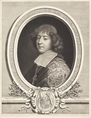 Cardinal de Bouillon, by Antoine Masson, ink, 1665