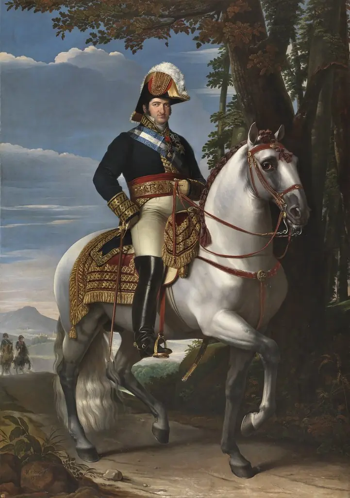 Ferdinand VII of Spain on Horseback, by José de Madrazo y Agudo, oil, 1821