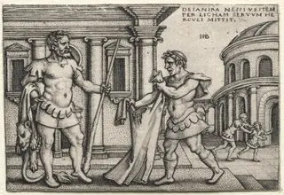 The Labors of Hercules: Hercules Receiving the Garment Steeped in Nessus's Blood, by Sebald Beham, 1542