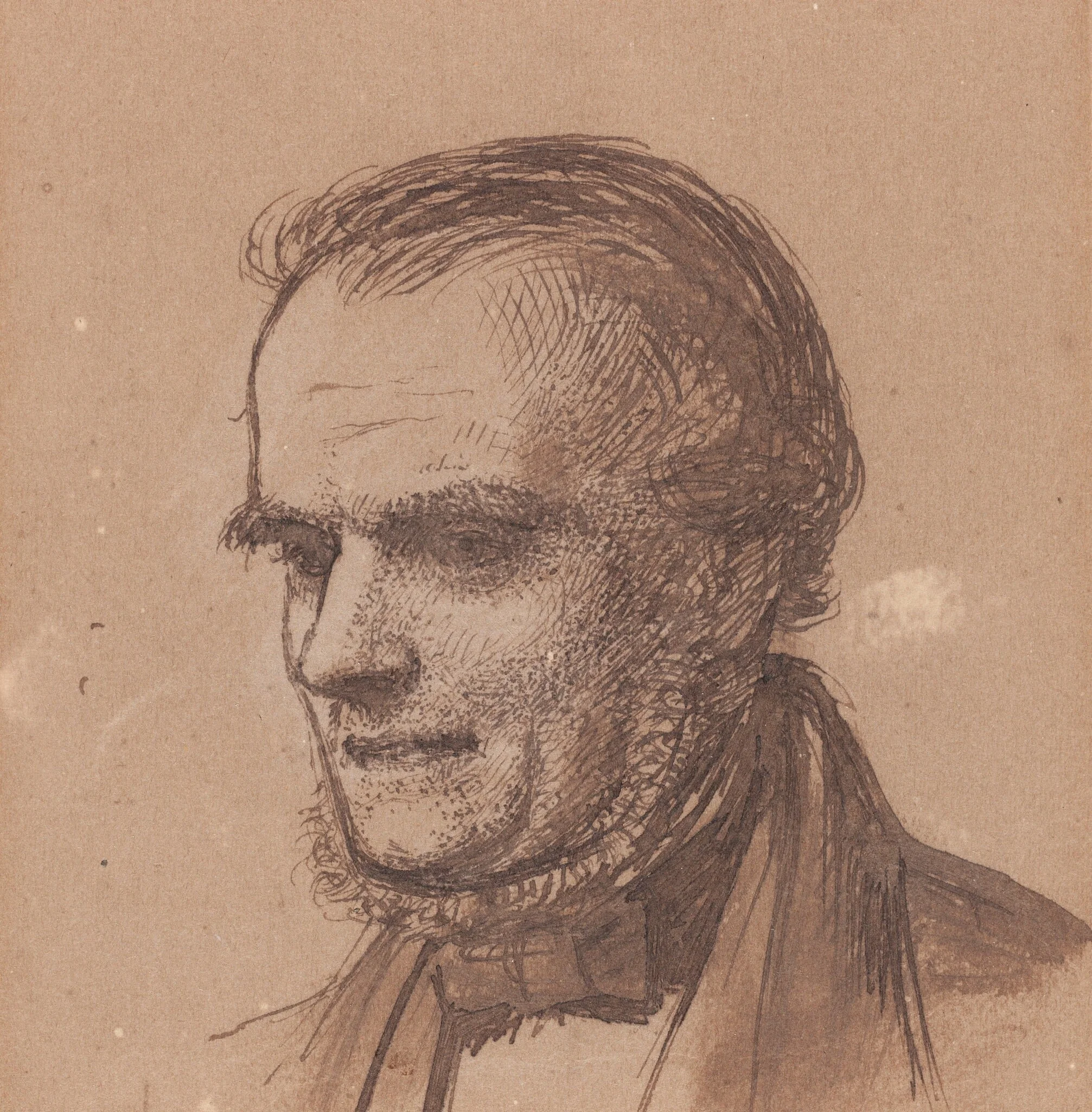 The Artist's Father, William Hunt, detail