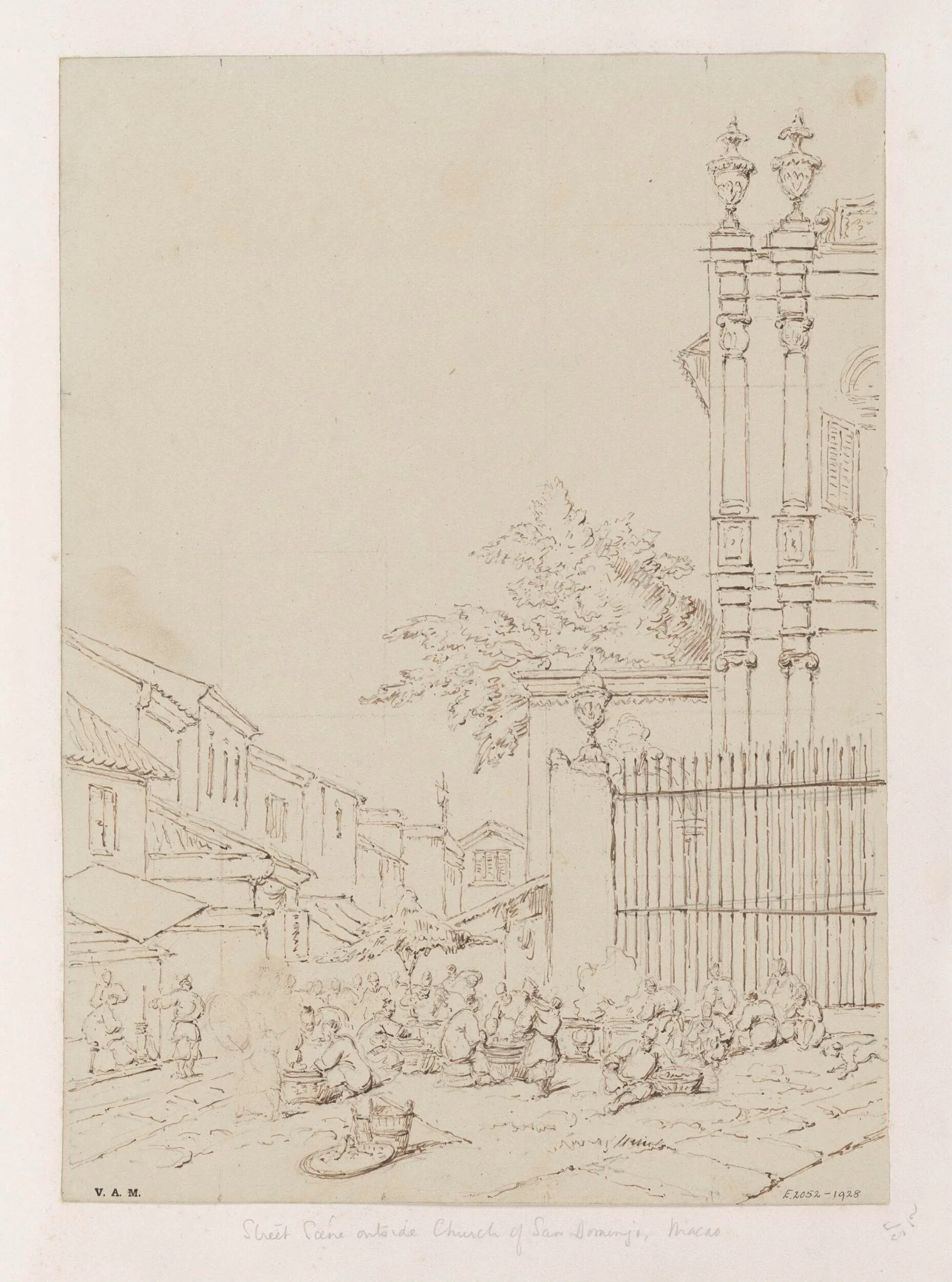 The market outside the church of S. Domingos, Macau, detail