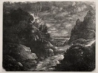 The Mountain Stream, by Rodolphe Bresdin, 1871